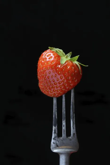 Framed Print : Strawberry on Fork Print, Germany Framed Print : Strawberry on Fork Print, Germany
