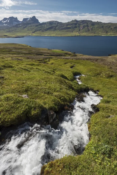 Framed Print : Borgarfjorour Stream Print, Iceland