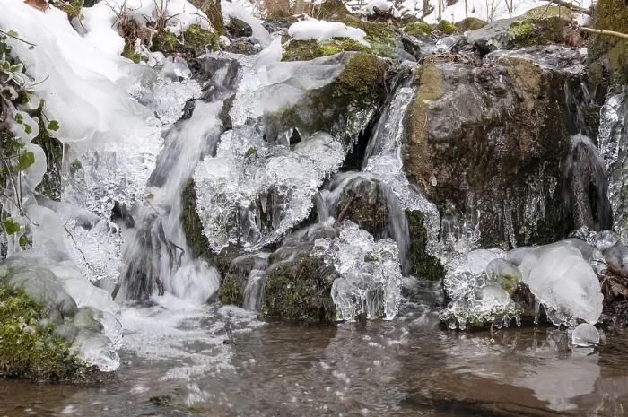 Framed Print : Winter Landscape Print: Stream and Brook in Ice Framed Print : Winter Landscape Print: Stream and Brook in Ice