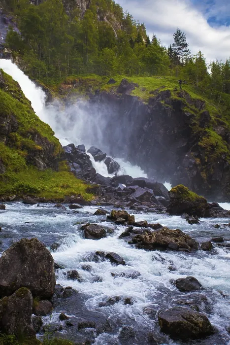 Framed Print : Stream with waterfall Print Framed Print : Stream with waterfall Print