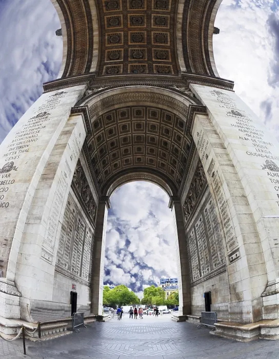 Framed Print : Arc de Triomphe Print - Fisheye Perspective Framed Print : Arc de Triomphe Print - Fisheye Perspective