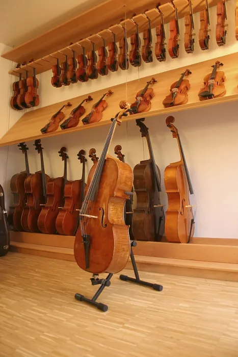 Framed Print : String Instruments Print at Luthier's Shop