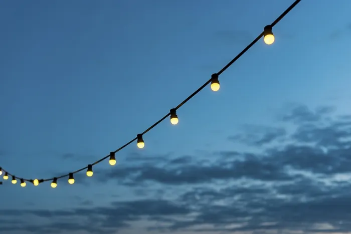 Framed Print : String Lights Sunset Sky Print Framed Print : String Lights Sunset Sky Print