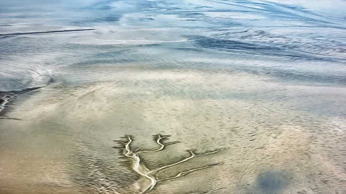 Framed Print : Wind and Water Sand Structures Print, Germany Framed Print : Wind and Water Sand Structures Print, Germany