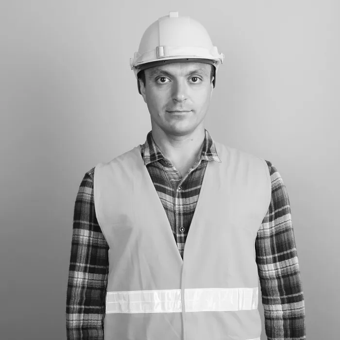 Framed Print : Construction Worker Print - Studio Shot Framed Print : Construction Worker Print - Studio Shot