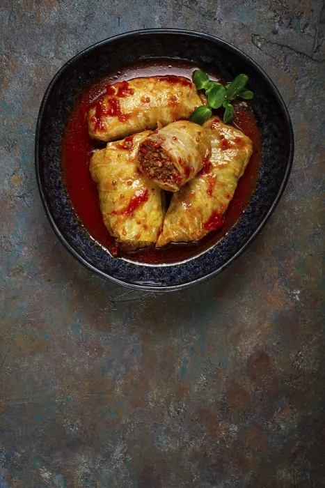 Framed Print : Stuffed Cabbage Rolls Print, Top View Framed Print : Stuffed Cabbage Rolls Print, Top View