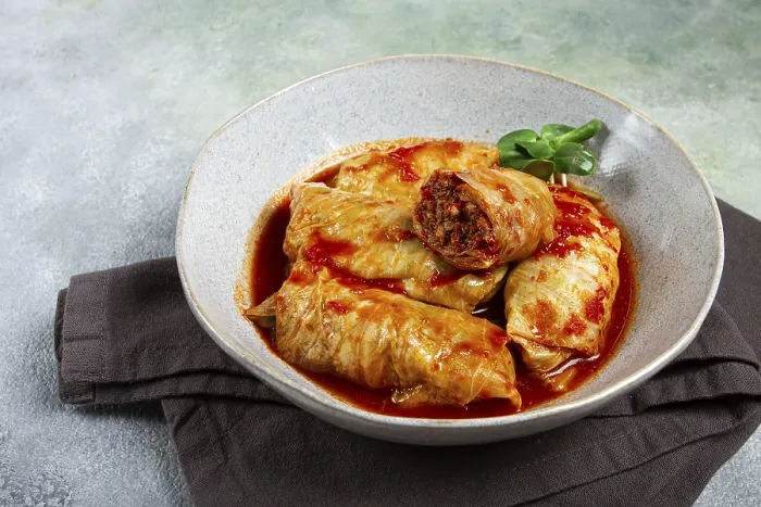 Framed Print : Print of Stuffed Cabbage Rolls with Minced Meat Framed Print : Print of Stuffed Cabbage Rolls with Minced Meat