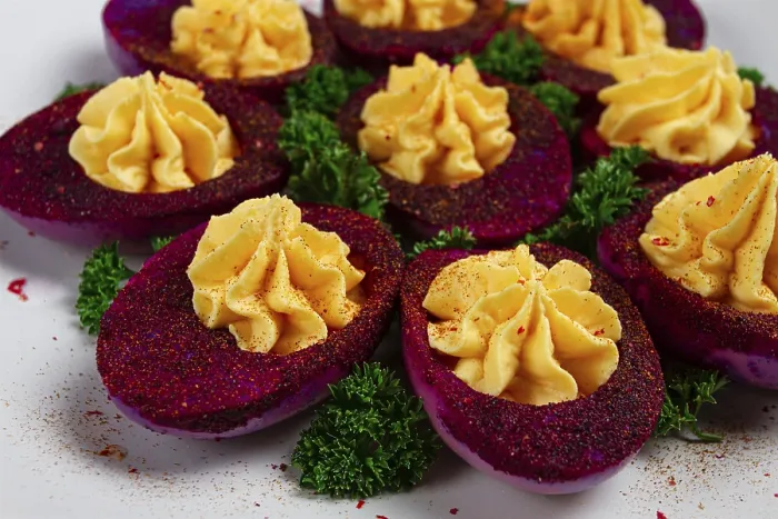 Framed Print : Beetroot Stained Deviled Eggs Print Framed Print : Beetroot Stained Deviled Eggs Print