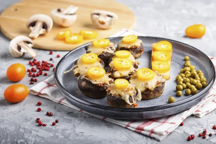 Framed Print : Stuffed Fried Champignons with Cheese Print Framed Print : Stuffed Fried Champignons with Cheese Print