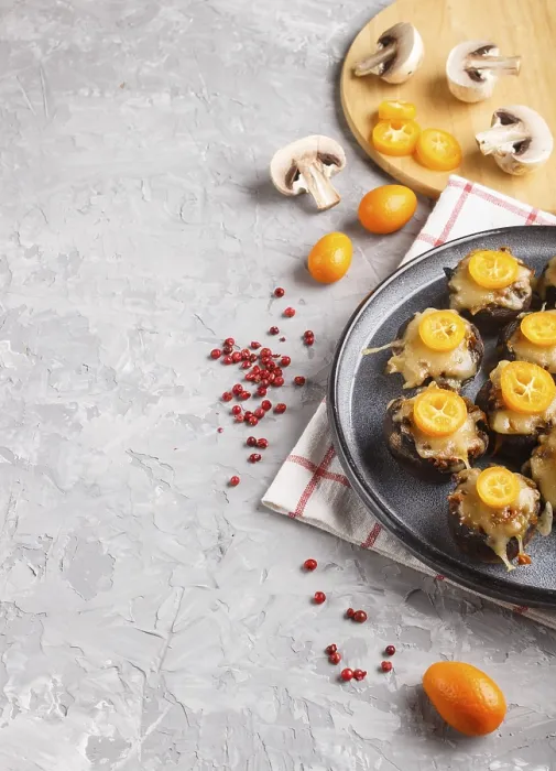 Framed Print : Stuffed Fried Champignons with Cheese Print Framed Print : Stuffed Fried Champignons with Cheese Print