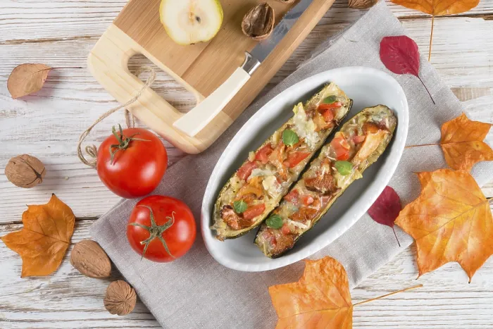 Framed Print : Stuffed Zucchini Print Framed Print : Stuffed Zucchini Print