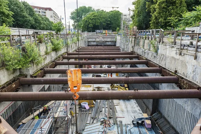 Framed Print : Subway Construction Print, Berlin-Mitte, Germany Framed Print : Subway Construction Print, Berlin-Mitte, Germany