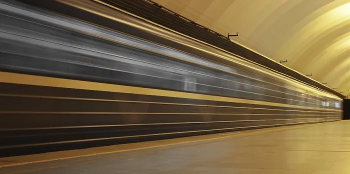 Framed Print : Subway Platform Print with Moving Fast Train Framed Print : Subway Platform Print with Moving Fast Train