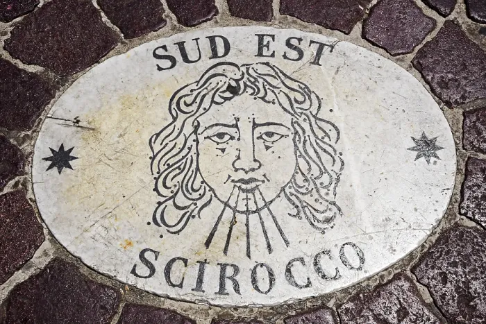 Framed Print : Sud Est, Scirocco Wind Rose Print - Rome
