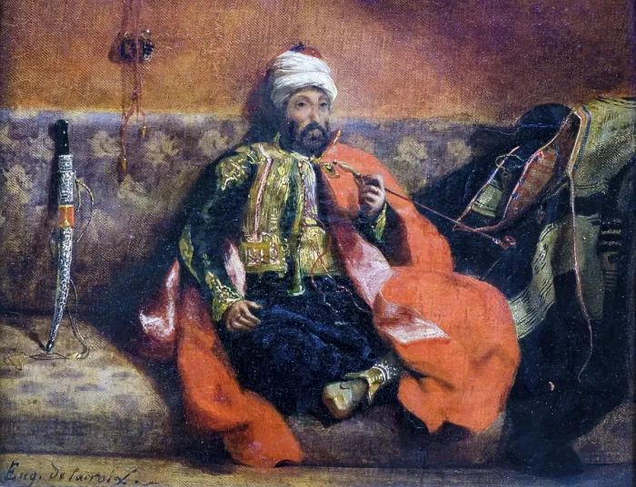 Framed Print : Eugène Delacroix Print: Sultan Smoking Framed Print : Eugène Delacroix Print: Sultan Smoking