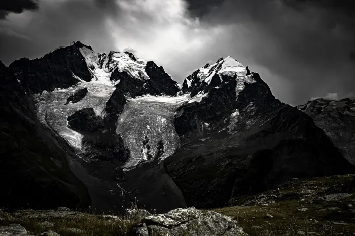 Framed Print : Summit of the Bernina Group Print, St Moritz, Switzerland Framed Print : Summit of the Bernina Group Print, St Moritz, Switzerland