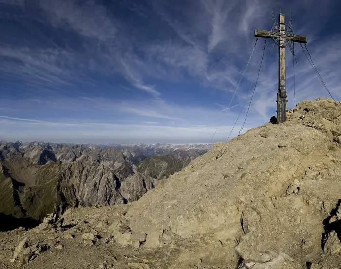 Framed Print : Summit Cross at Mt. Muttekopf, Lechtal Alps Print Framed Print : Summit Cross at Mt. Muttekopf, Lechtal Alps Print
