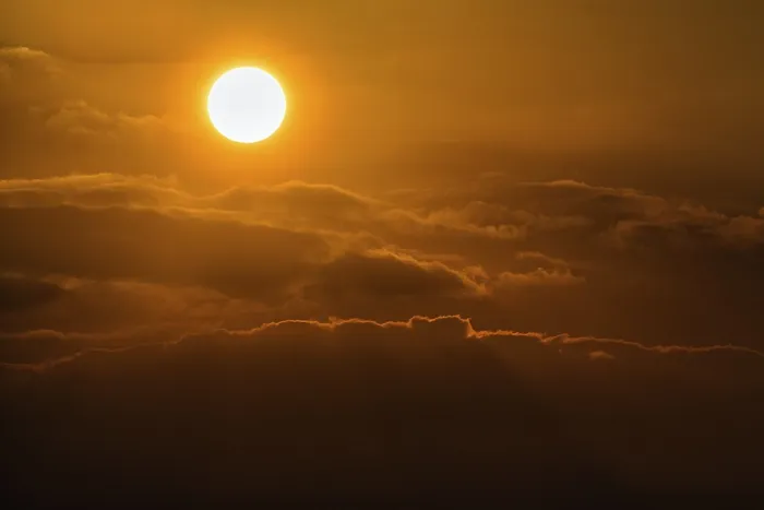 Framed Print : Sun above clouds, evening sky Print, Sylt Island Germany
