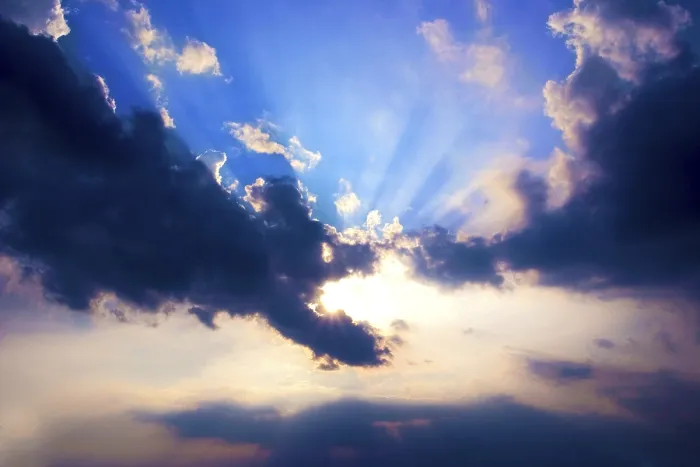 Framed Print : Sun behind Clouds Print with Sun Beams Framed Print : Sun behind Clouds Print with Sun Beams
