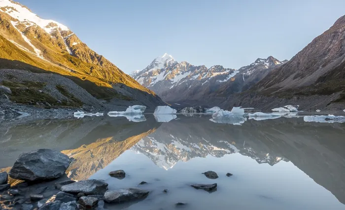 Framed Print : Mount Cook Sunrise Print, Hooker Lake Reflection Framed Print : Mount Cook Sunrise Print, Hooker Lake Reflection