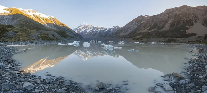 Framed Print : Mount Cook Sunrise Print, Hooker Lake Reflection Framed Print : Mount Cook Sunrise Print, Hooker Lake Reflection