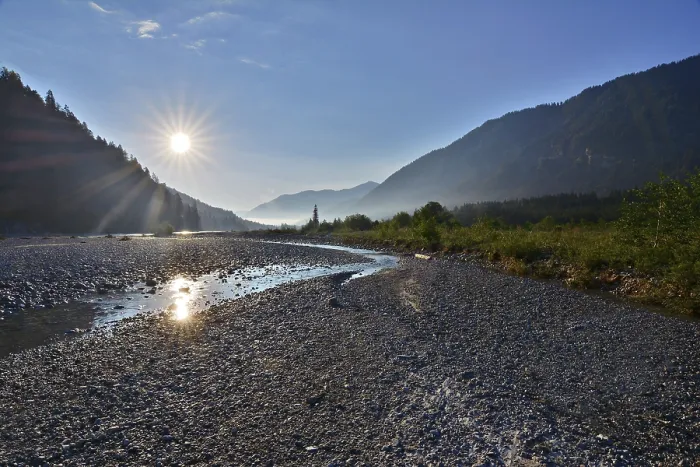 Framed Print : Sunrise Print over the Upper Isar River Bed, Germany Framed Print : Sunrise Print over the Upper Isar River Bed, Germany