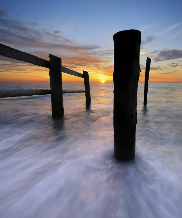 Framed Print : Sunset on the DarBer Ort Beach Print, Germany Framed Print : Sunset on the DarBer Ort Beach Print, Germany
