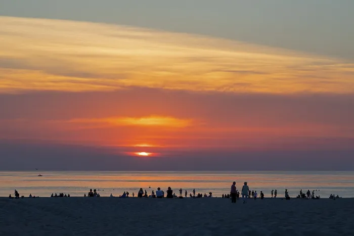 Framed Print : Warnemünde Beach Sunset Print, Germany Framed Print : Warnemünde Beach Sunset Print, Germany