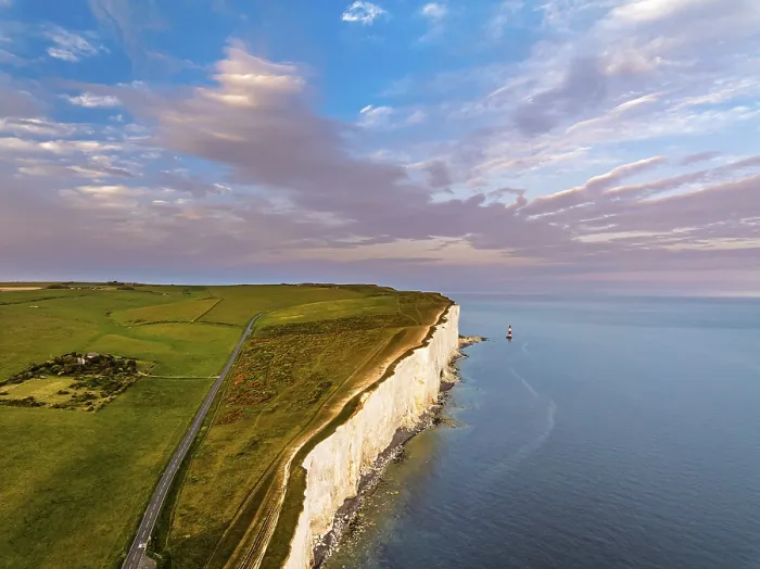 Framed Print : Sunset over Beachy Head Lighthouse Print, East Sussex, England Framed Print : Sunset over Beachy Head Lighthouse Print, East Sussex, England