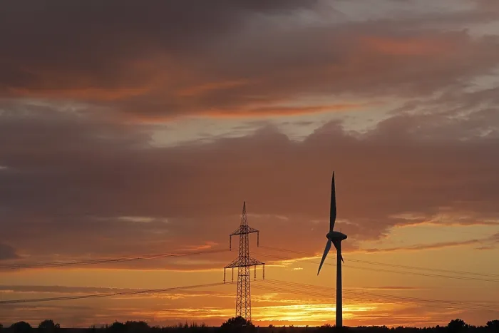 Framed Print : Sunset Print: Melbeck Wind Power Station, Germany