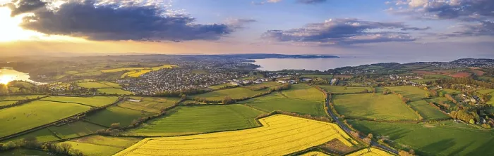 Framed Print : Devon Fields Print - Paignton, England Framed Print : Devon Fields Print - Paignton, England