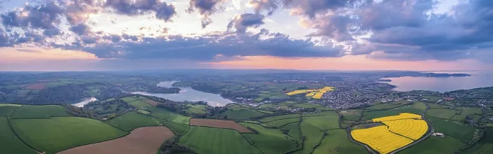 Framed Print : Devon Fields and Farmlands Print from Drone, England Framed Print : Devon Fields and Farmlands Print from Drone, England