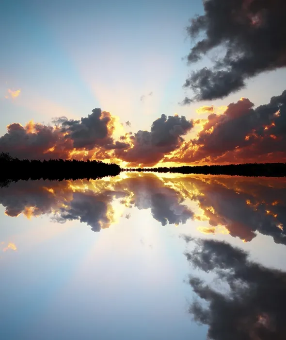 Framed Print : Sunset over Lake Print Framed Print : Sunset over Lake Print