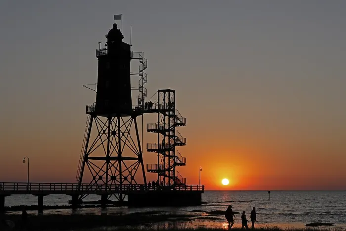 Framed Print : North Sea Sunset at Obereversand Lighthouse Print Framed Print : North Sea Sunset at Obereversand Lighthouse Print
