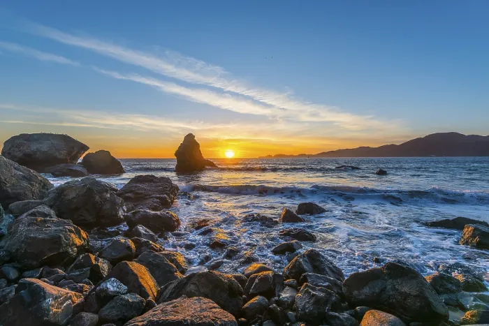 Framed Print : Sunset on Marshall's Beach Print, San Francisco Coast Framed Print : Sunset on Marshall's Beach Print, San Francisco Coast
