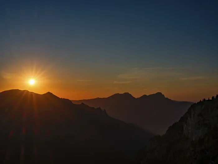 Framed Print : Print of a Sunset in the Mountains during a Partial Solar Eclipse Framed Print : Print of a Sunset in the Mountains during a Partial Solar Eclipse