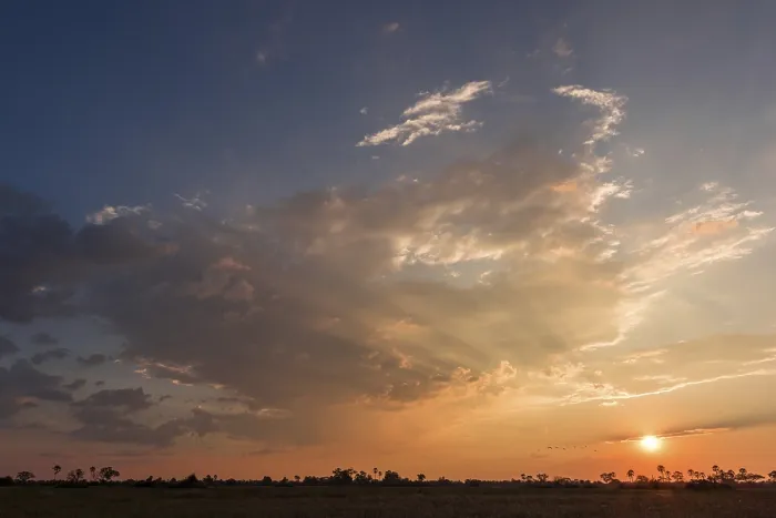 Framed Print : Sunset over the Okavango Delta Print, Botswana Framed Print : Sunset over the Okavango Delta Print, Botswana