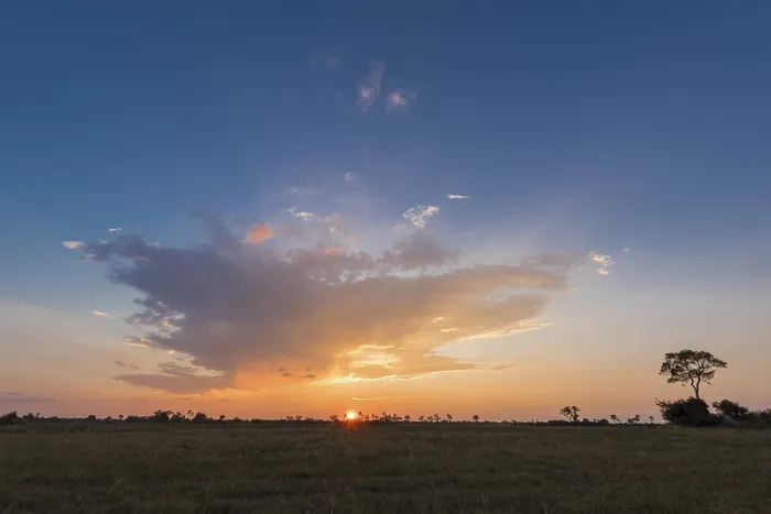 Framed Print : Print of Sunset over the Okavango Delta, Botswana Framed Print : Print of Sunset over the Okavango Delta, Botswana