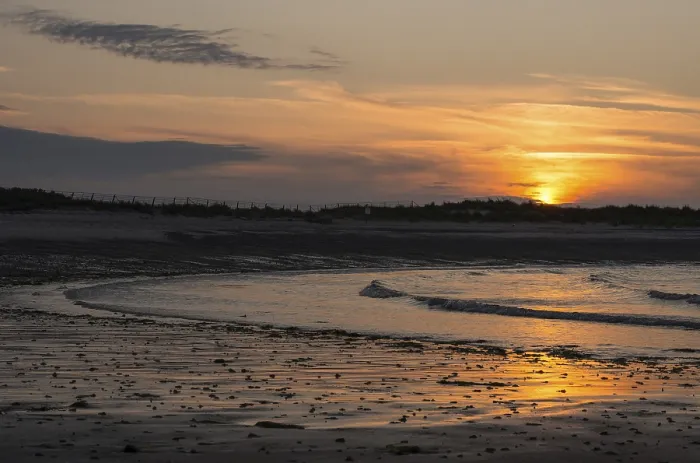Framed Print : Sunset on a Quiet Beach Print Framed Print : Sunset on a Quiet Beach Print