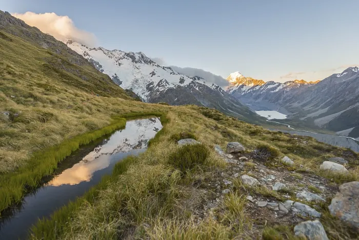 Framed Print : Mount Cook National Park Print - Sunset Reflection Framed Print : Mount Cook National Park Print - Sunset Reflection