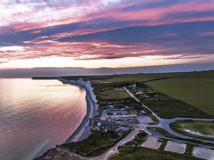 Framed Print : Sunset over Seven Sisters Cliffs Print, East Sussex, England Framed Print : Sunset over Seven Sisters Cliffs Print, East Sussex, England