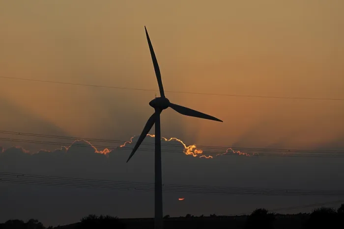 Framed Print : Melbeck Wind Power Plant at Sunset, Germany Print