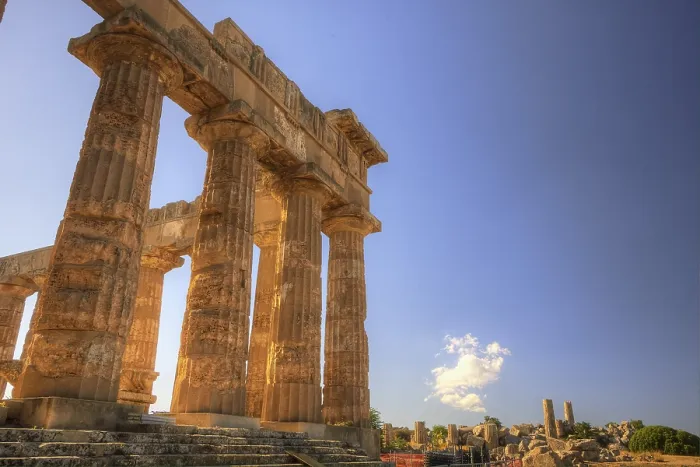 Framed Print : Super Wide Angle Print of Hera Temple, Selinunte, Italy Framed Print : Super Wide Angle Print of Hera Temple, Selinunte, Italy
