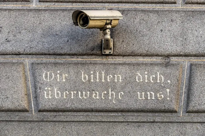 Framed Print : Surveillance Camera Print on a Building in Austria Framed Print : Surveillance Camera Print on a Building in Austria