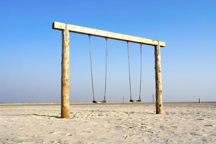 Framed Print : Swing at the Beach Print Framed Print : Swing at the Beach Print