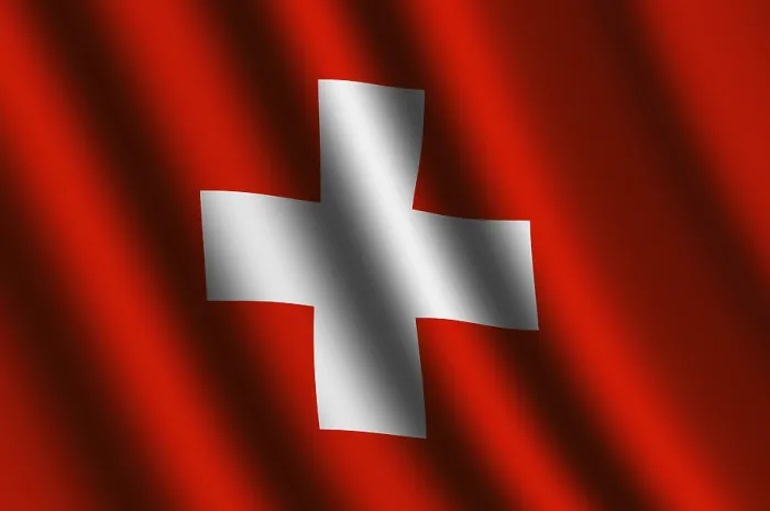 Framed Print : The Swiss Flag Flying in the Wind Print Framed Print : The Swiss Flag Flying in the Wind Print