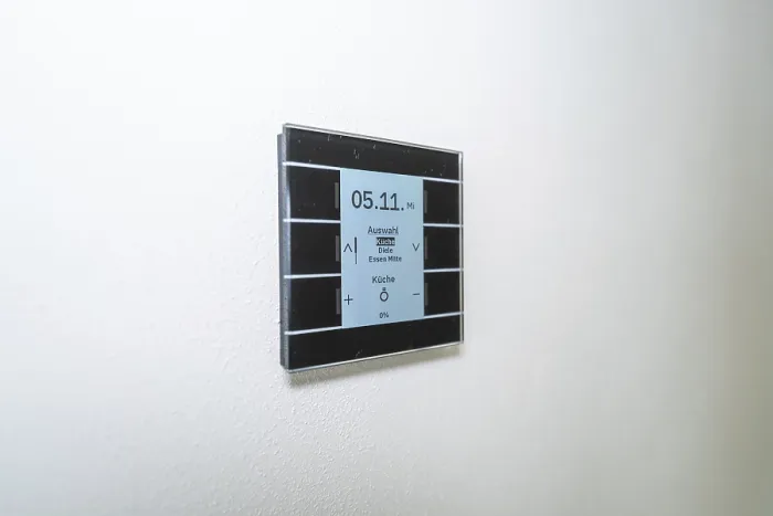 Framed Print : A Switch with a Display on a White Wall Print