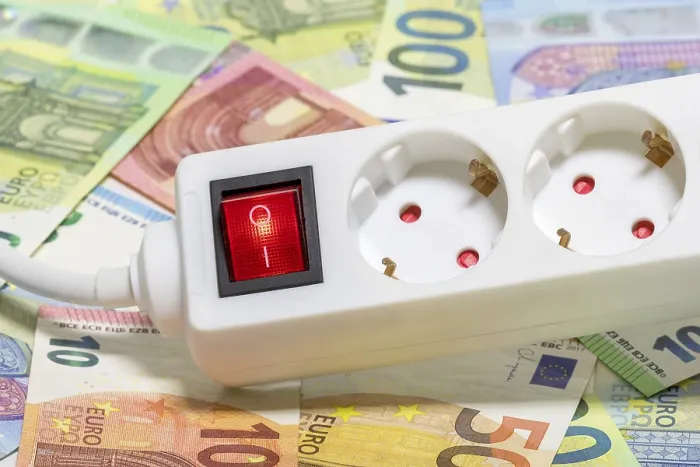 Framed Print : Switchable Socket Strip with Euro Banknotes Print Framed Print : Switchable Socket Strip with Euro Banknotes Print