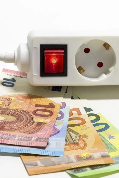 Framed Print : Switchable Socket Strip Euro Banknotes Energy Saving Print Framed Print : Switchable Socket Strip Euro Banknotes Energy Saving Print