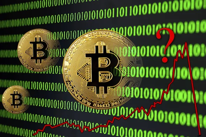 Framed Print : Bitcoin Gold Print with Digital Binary Code and Stock Curve Framed Print : Bitcoin Gold Print with Digital Binary Code and Stock Curve